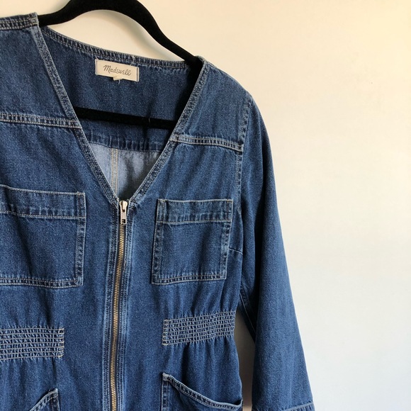 Patch Pocket Denim Zip Up Jumpsuit - Picture 6 of 8